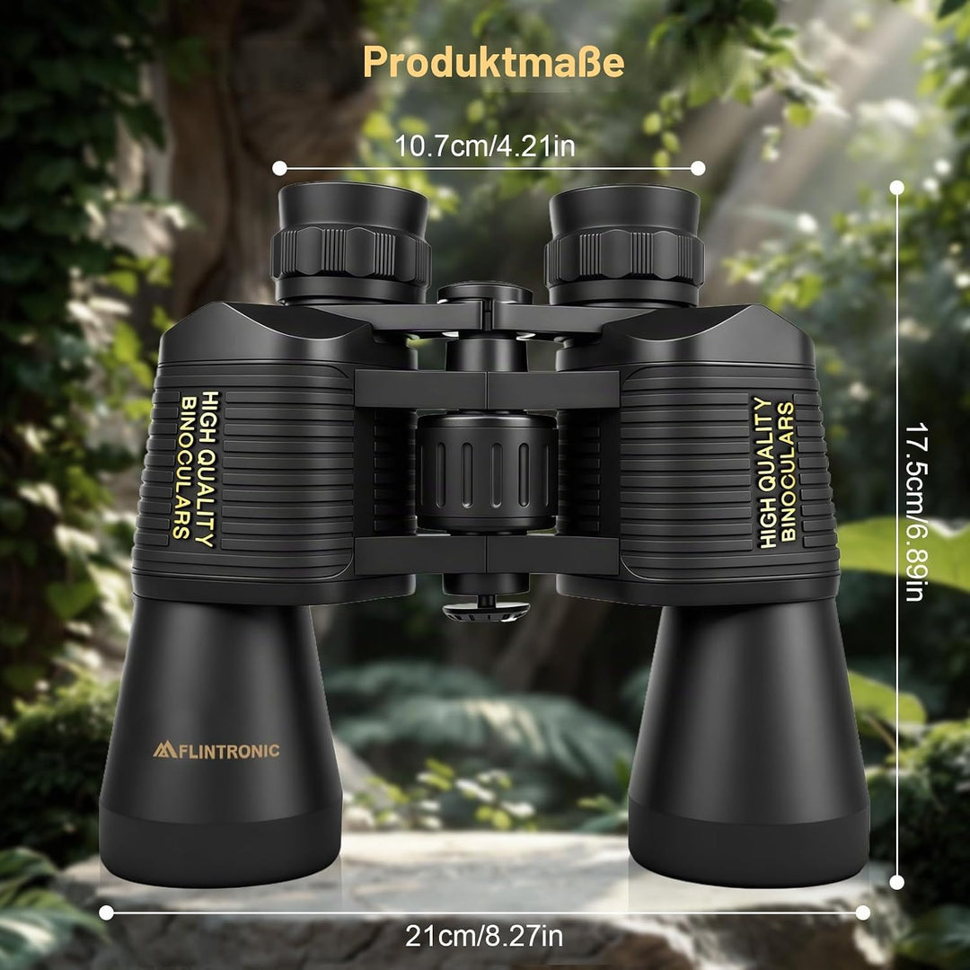 flintronic 20x50 Kompakt Fernglas, HD Fernglas Kinder Erwachsene BAK4 HD Prisma + FMC Objektiv mit T