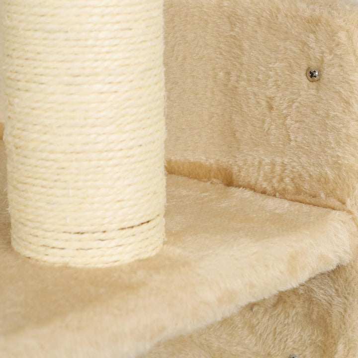 PawHut Kletterwand Katzen, 3-teilig Katzenkletterwand Set, Katzen Wandelemente mit Kratzbrett, Sprun
