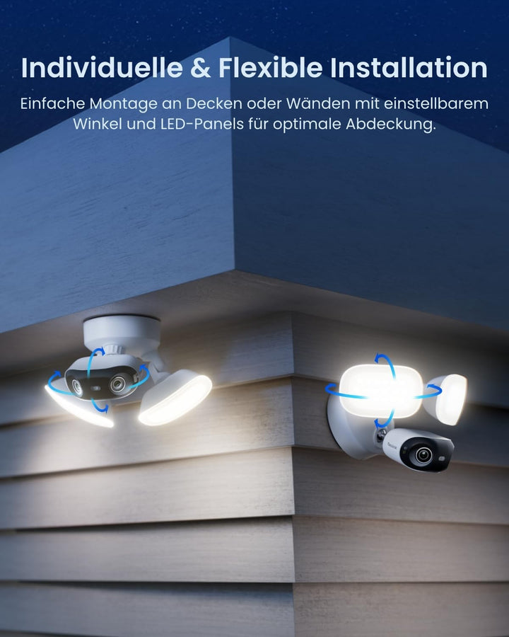 Reolink Elite Floodlight WiFi, 4K Wi-Fi 6 Überwachungskamera Aussen mit 3000 Lumen Flutlicht, Dimmba