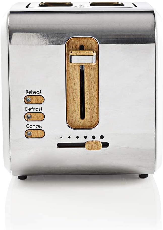 Nedis Toaster - Soft-Touch - 6 Verschiedenen Stufen - Auftau- und Aufwärmfunktion - Krümelschublade