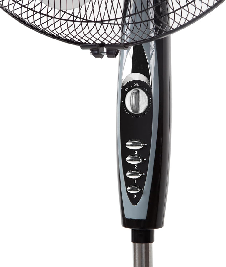 Orbegozo SF 3347 - Standventilator drei Stufen, Timer, drei Blätter, höheneinstellbar, 50 W, Schwarz
