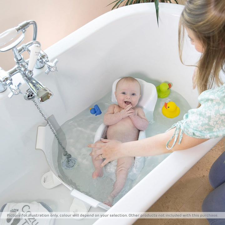 BABYDAM Weiss/Blau Wannenminderer für Baby, Weiß/Blau