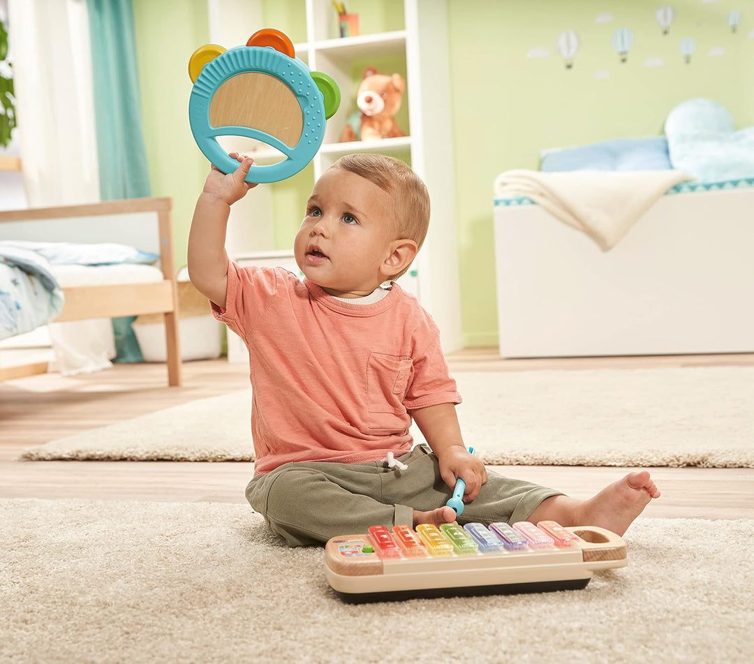 VTech Baby interaktives Holzxylophon mit Tamburin – leuchtendes Musikspielzeug aus 100 % FSC®-Holz –
