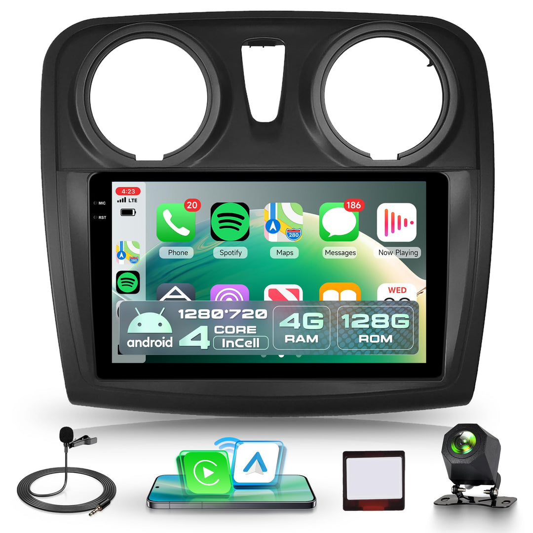 4G+128G Wireless Carplay Android Autoradio für Renault Dacia Logan 2 Sandero B52 2012-2019 9 Zoll In
