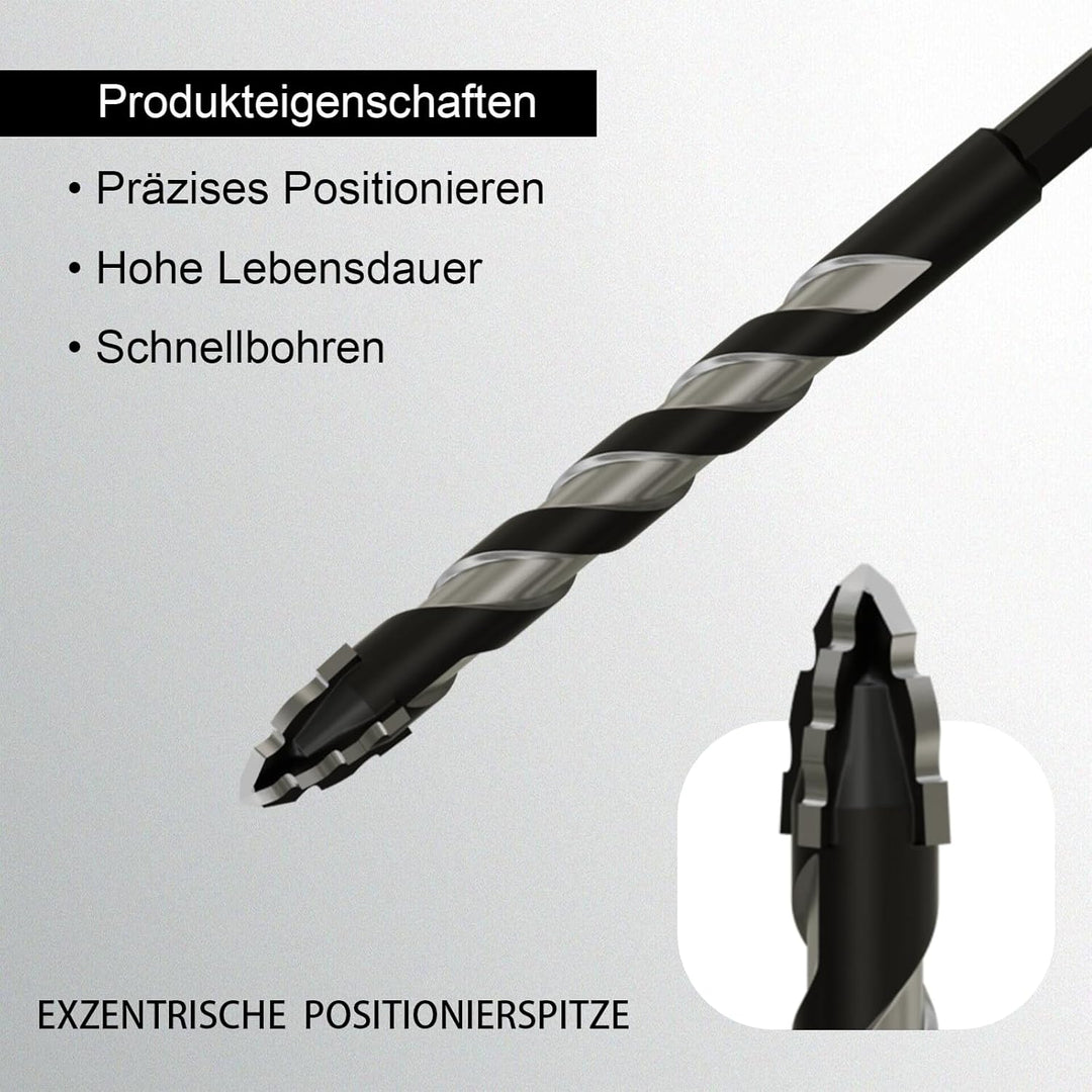 Fliesenbohrer Set 10 tlg 3-12mm, Glasbohrer Set, power bit bohrer, Fliesenbohrer für Fliesen, Kerami