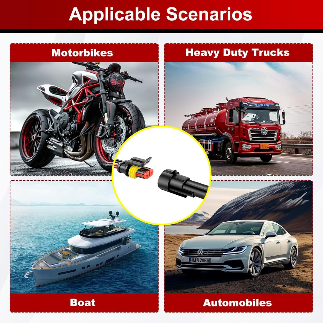 KFZ Stecker Set, 808Pcs KFZ Steckverbinder, Wasserdichte Stecker 1/2/3/4/5/5/6 Polig, Superseal Stec