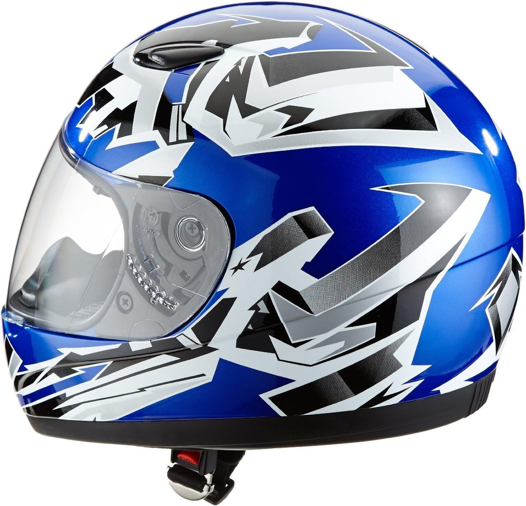 Protectwear SA03-BL-XXS Kinder Motorradhelm, Integralhelm, Grösse XXS (Youth M), Blau/Silber XXS (Yo