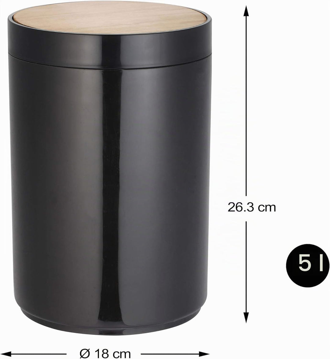 MSV Bad Serie Oslo Design Kosmetikeimer Bad Treteimer Abfalleimer Papierkorb Mülleimer 6 Liter (ØxH)
