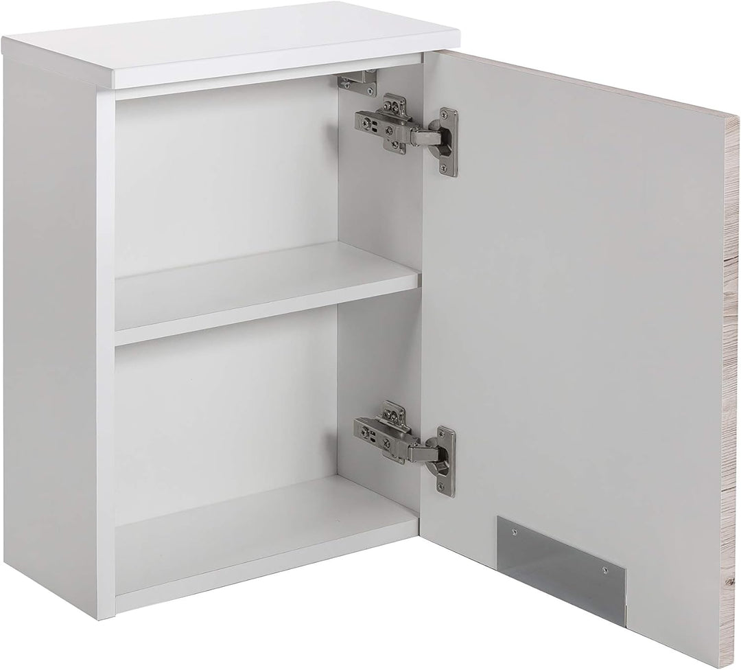 Schildmeyer Rilana 130474 Hängeschrank, weiss Glanz/Eiche Sanremo Dekor, 46,5 x 33 x 16,5 cm Weiss G