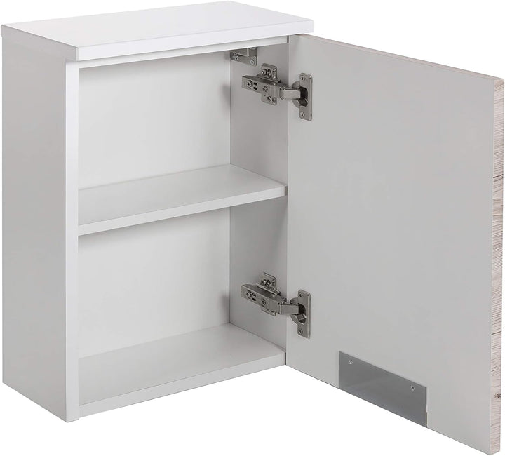 Schildmeyer Rilana 130474 Hängeschrank, weiss Glanz/Eiche Sanremo Dekor, 46,5 x 33 x 16,5 cm Weiss G