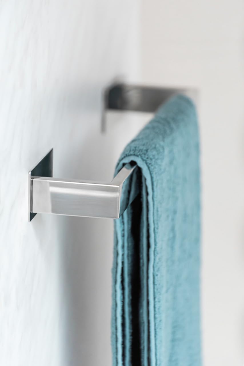 WENKO Turbo-Loc® Badetuchstange UNO Genova Shine 60 cm, Handtuchstange aus Edelstahl für Badetücher