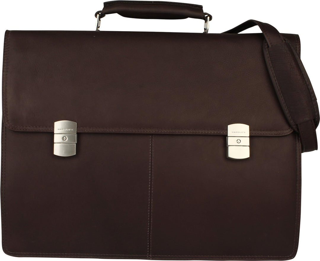 HAROLD'S Country Aktentasche II Leder 41 cm Laptopfach 1 Schwarz, 1 Schwarz