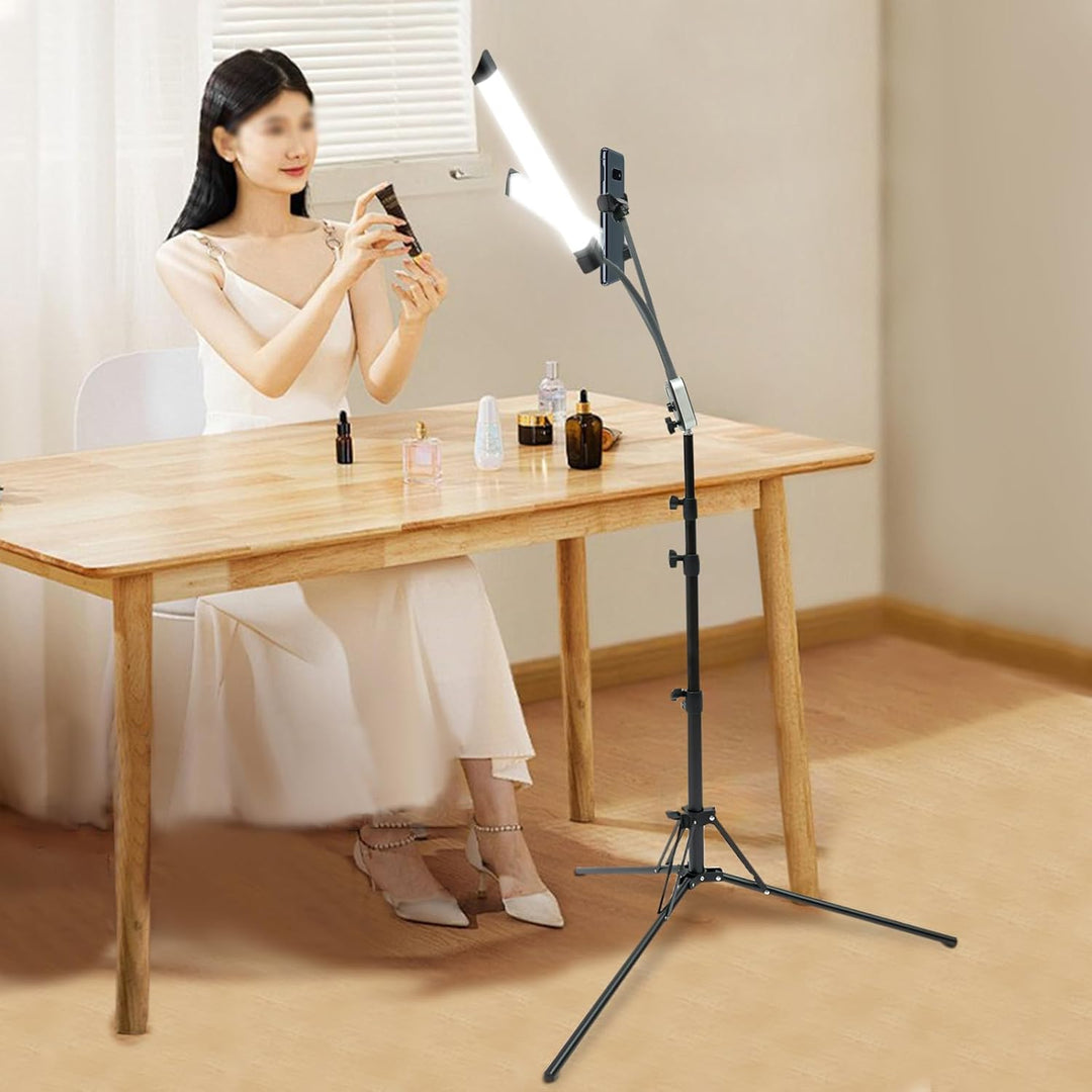 Kosmetiklampe 45W Wimpernverlängerung Lampe, Von 3000K bis 6000K Dimmbares LED-Beleuchtungsset mit S