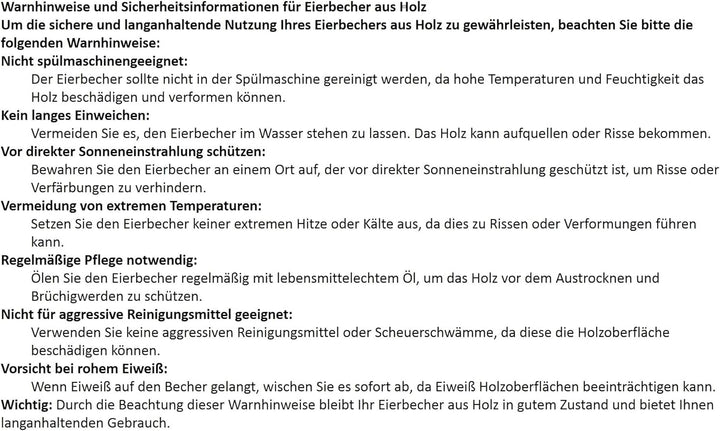 D.O.M. 6 Stück Eierbecher aus Olivenholz im Set