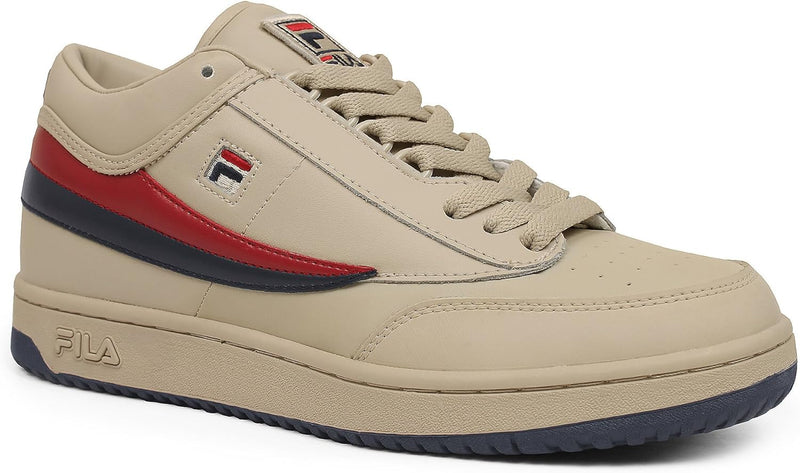 FILA Herren T1 MID Fashion Sneaker, Beige (Cream/Peacoat/Chinese Red), 39.5 EU