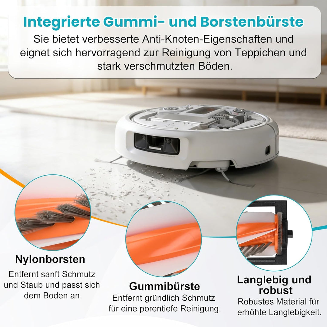 24 Stück Zubehör für DJI ROMO S/Romo P/Romo A Saugroboter, 2 Hauptbürste, 6 Staubbeutel, 6 Wischpads