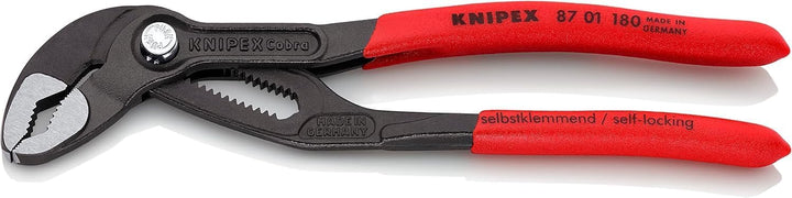 KNIPEX Cobra, Wasserpumpenzange | Rohrzange, Chrom-Vanadium, atramentiert, 180 mm, 87 01 180, 180 mm
