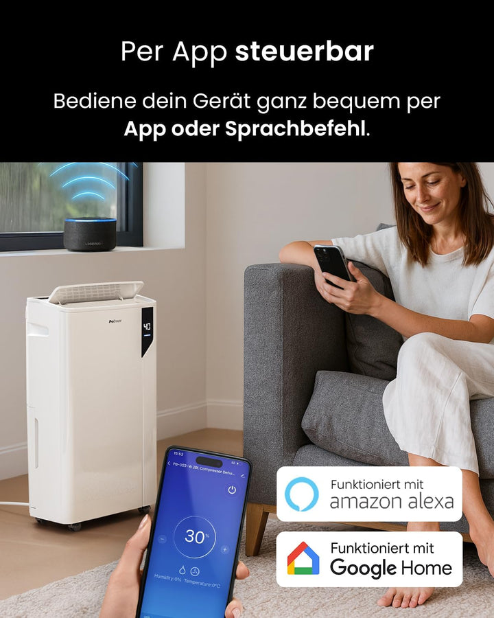 Pro Breeze Luftentfeuchter 20L in 24h Entfeuchtungsleistung - Luftentfeuchter elektrisch mit Wäschem