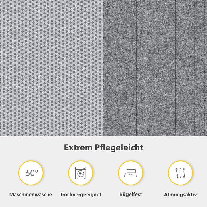 Träumschön Bettwäsche gestreift 155x220 cm - Fein Biber Bettwäsche Punkte - Bettwäsche 155x220 Grau