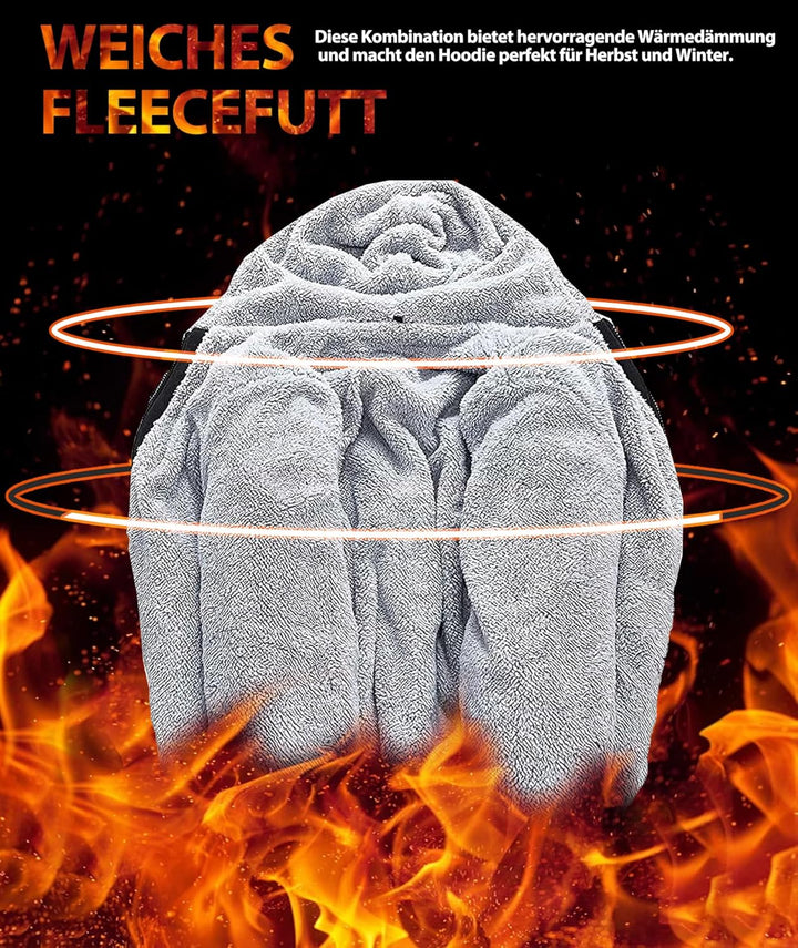 igeekwell Winterjacke Herren Hoodie Zipper Kapuzenpullover Kapuzenjacke Sweatjacke für Männer, Komfo
