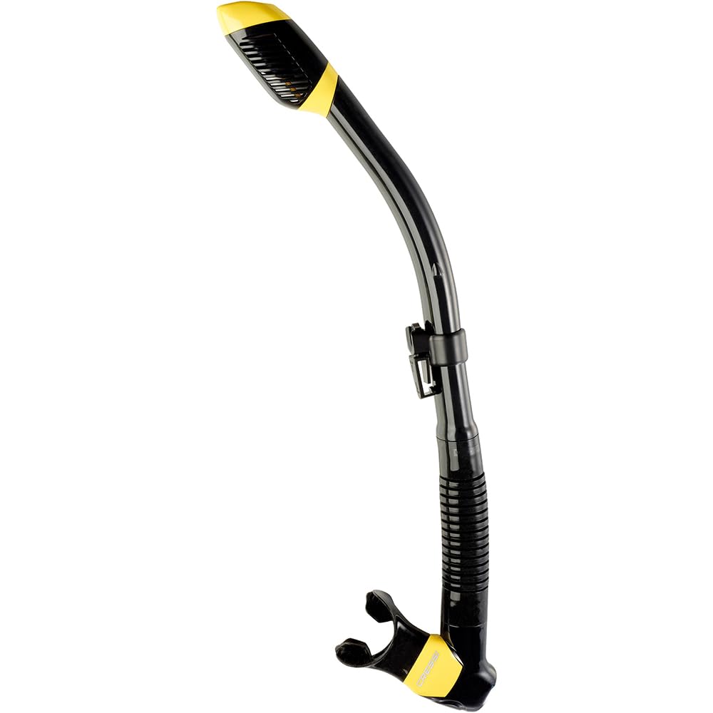 Cressi Premium Trockenschnorchel Erwachsene Dry Schwarz/Gelb, Dry Schwarz/Gelb