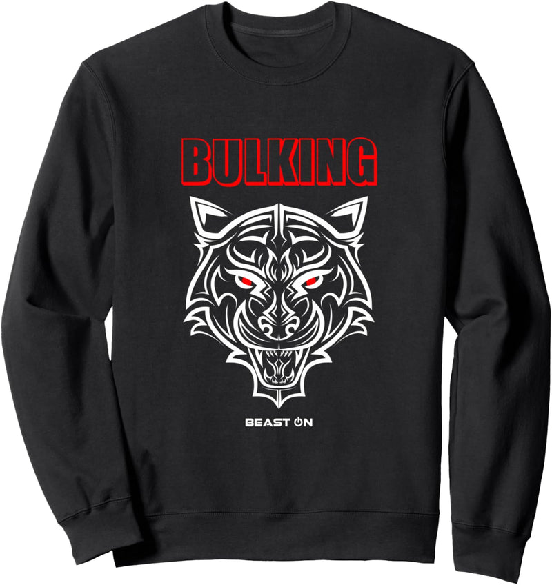 Bulking Tiger Kopf Rot Gym Training Sport Fitness Workout Sweatshirt