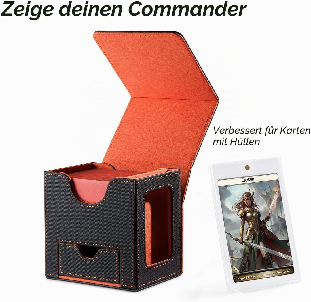Mage Tech Card Deck Box für MTG Commander - Patentiertes Design, Commander Display, als Deckhalter,