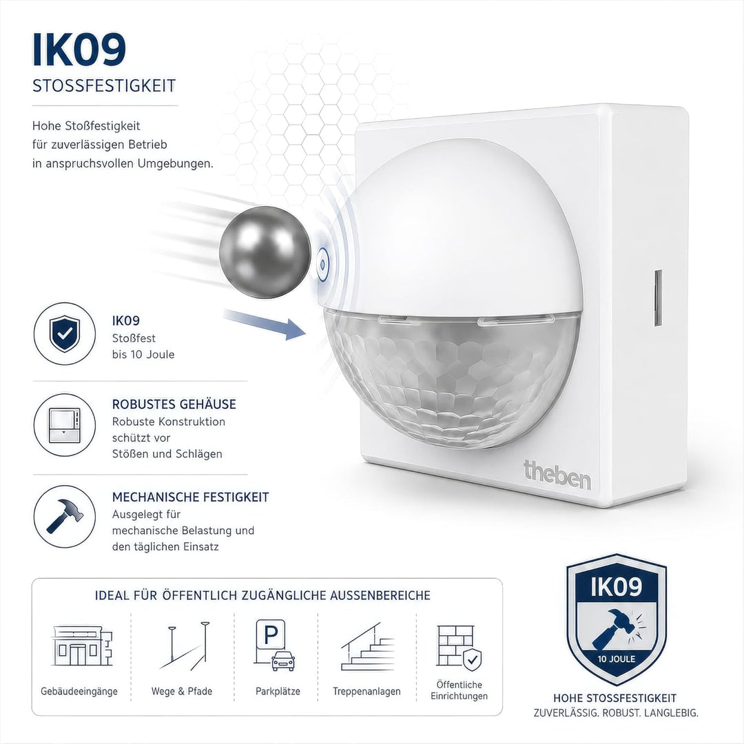 Theben 1010200 theLuxa R180 WH – 180° Passiv Infrarot (PIR) Bewegungsmelder für den Aussenbereich –