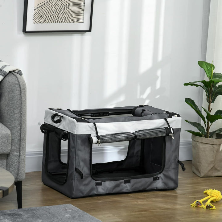 PawHut 2 in 1 Hundewagen Hundebuggy klappbar für Hunde &amp; Katzen bis 10 kg Katzenbuggy mit Kissen Net