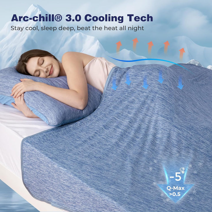 Luxear Selbstkühlende Decke, Arc-Chill Q-Max 0,5 Kühldecke, 2 in 1 Doppelseitige Dünne Sommerdecke B
