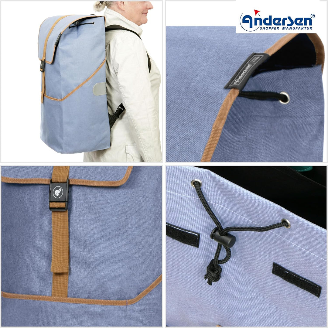 ANDERSEN Einkaufstrolley - Shopper Auke Flieder 46 L einkaufen, Einkaufsroller, Rucksack, Tasche abn