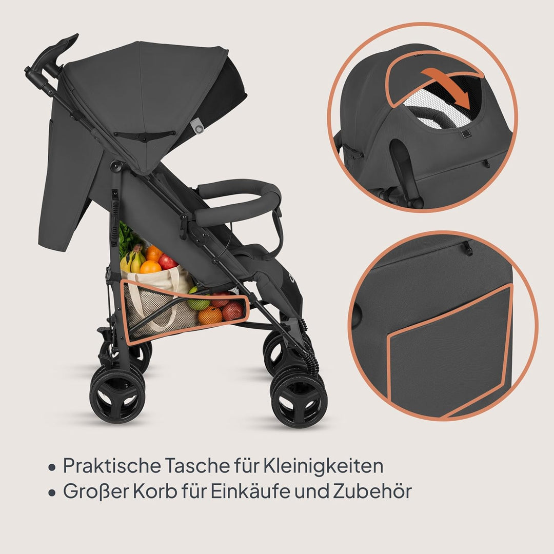 Lionelo Irma Buggy Kinderwagen ab 6 Monate, leicht 7 kg, Liegeposition, faltbar mit Einhand-Faltsyst