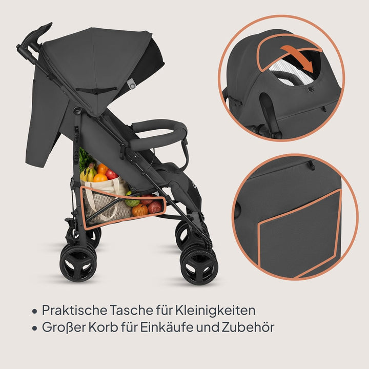 Lionelo Irma Buggy Kinderwagen ab 6 Monate, leicht 7 kg, Liegeposition, faltbar mit Einhand-Faltsyst