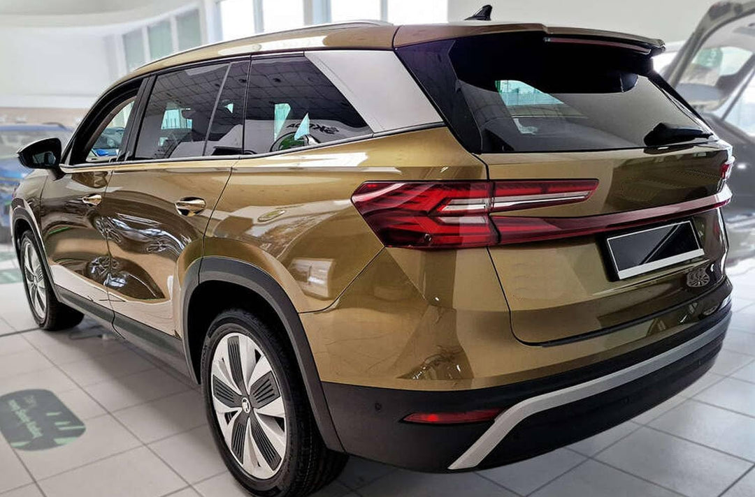 Ladekantenschutz aus Edelstahl in anthrazit mit 3D Abkantung passend für Skoda Kodiaq II ab 12/2023