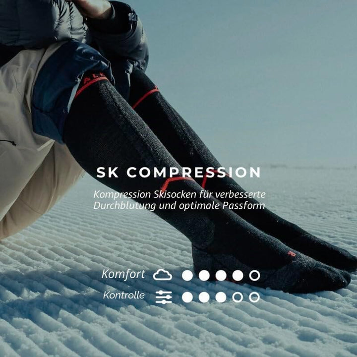 FALKE Damen SK Energizing Wool Skisocken ohne Polster ultradünn Skistrümpfe Kompression Wettkampf at