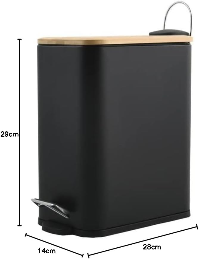 Spirella – 5-Liter-Treteimer, Modell Erik, rechteckig, mit sanftem und geräuschlosem Schliessmechani