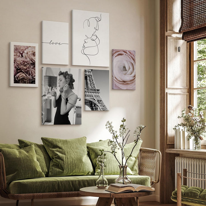Muralo - Wandbilder Set - Leinwand Bilder Set Aufhängefertig - Bilder für Wohnzimmer Schlafzimmer -