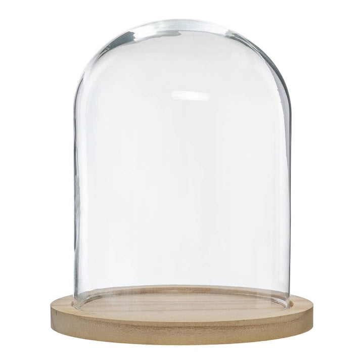Bell Glass Base Wood