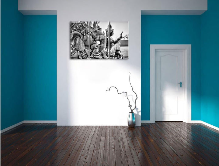 Pixxprint Elefantengottheit in Thailand als Leinwandbild/Grösse: 3 Teilig (120x80 cm) cm/Wandbild/Ku