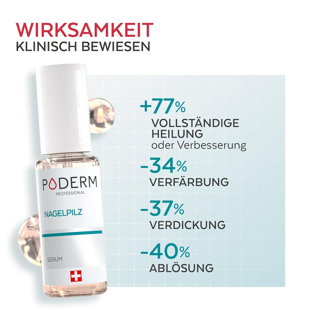 PODERM Nagelpilz 2-in-1 + Nagellack Puderrosa – Antimykotische Pflege, repariert & kaschiert gelblic