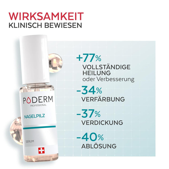 PODERM Nagelpilz 2-in-1 + Nagellack Puderrosa – Antimykotische Pflege, repariert & kaschiert gelblic