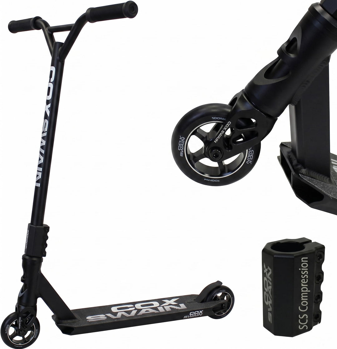 Cox Swain Stunt Scooter X-385, SCS-Kompression, CNC Fork, 100mm PU/Alu Rollen, ABEC 9, Kinder + Erwa