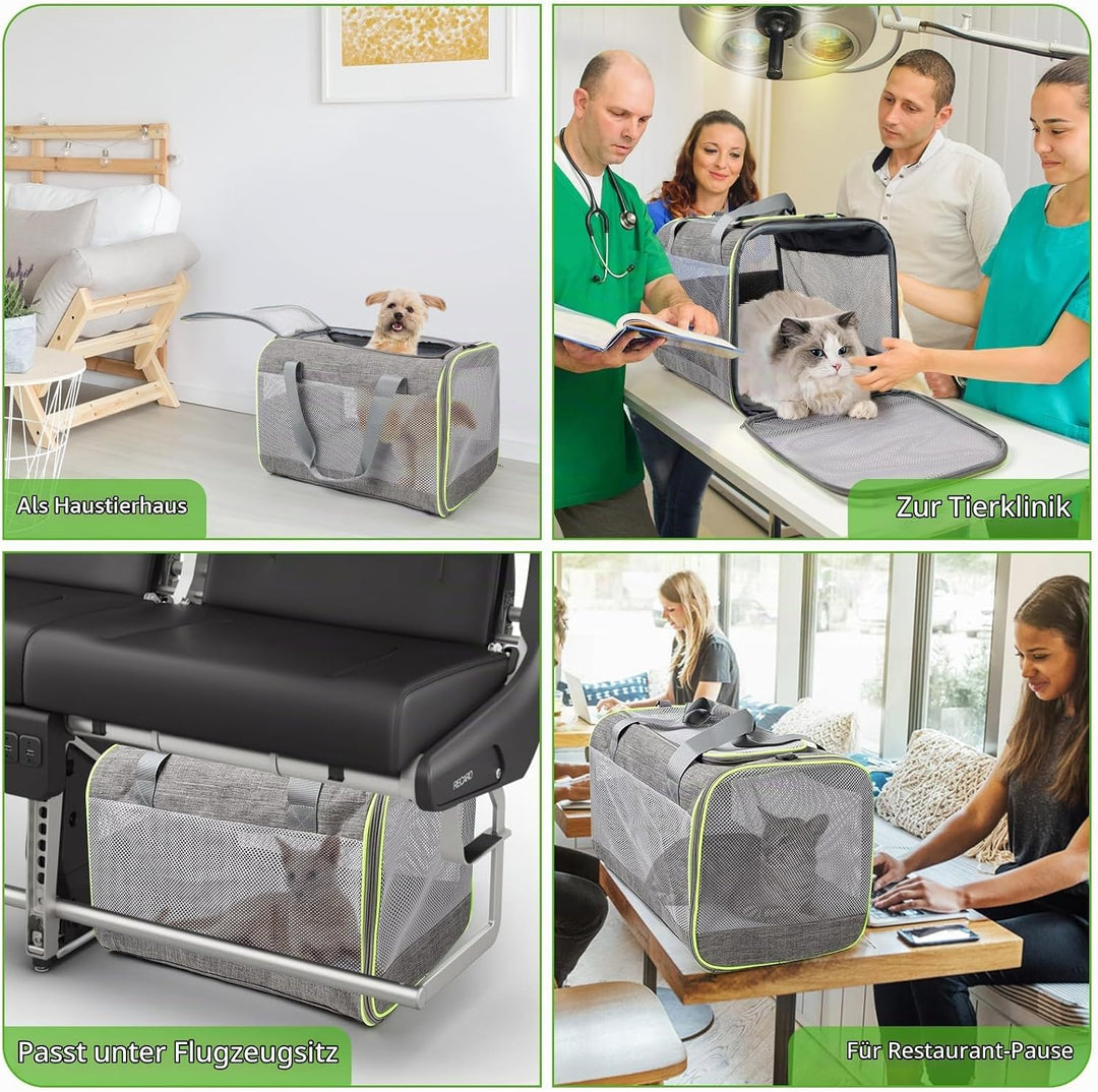 Lannvan Transportbox Hund, Katzen Transportboxen bis 6,5kg, Hundebox Auto Transporttasche Katze Atmu