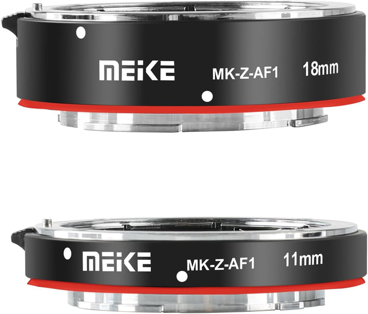 Meike MK-Z-AF1 Metall Autofokus Makro Verlängerungsrohr Set (11mm+18mm) Kompatibel mit Nikon Z5 Z6 Z