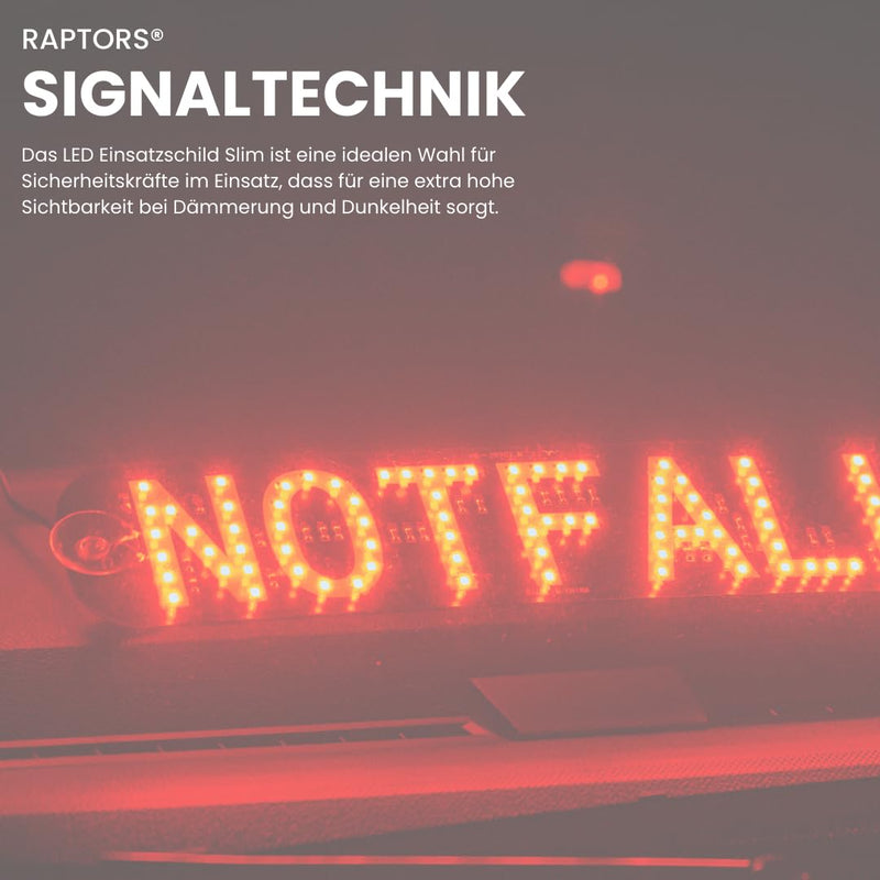 LED Frontwarnsystem SLIM (NOTFALL) | Einsatzschild | Dachaufsetzer-Ersatz | LED Einsatzschild mit Sa