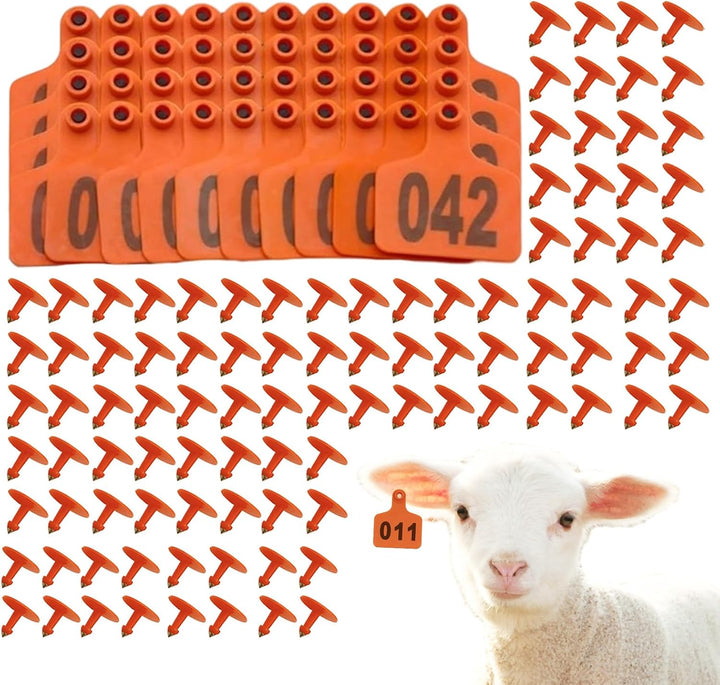 Ear Tags Cattle, Numbered Cattles Ears Tags 1-100, Soft Animal Identification Tool, Sturdy Farm Tagg