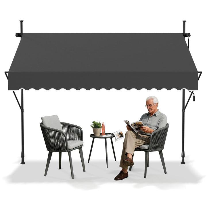 Klemmmarkise, Markise Sonnenschutz Balkon Ohne Bohren, Balkonmarkise Höhenverstellbar UV-beständig,