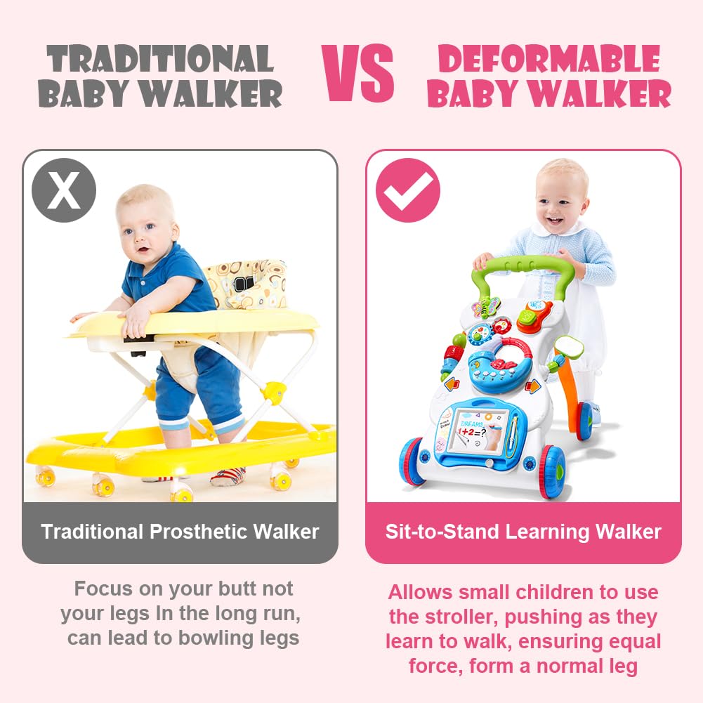 Aolso Lauflernwagen, Baby Spiel und Laufwagen mit regulierbarer Geschwindigkeit, Baby Walker Gehhilf