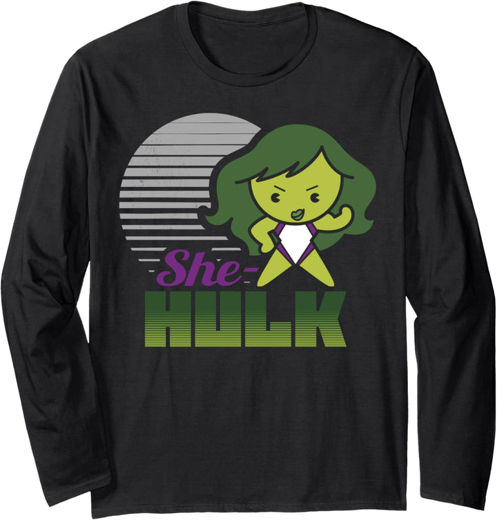 Marvel She-Hulk Strong Cute Kawaii Flew Logo Langarmshirt