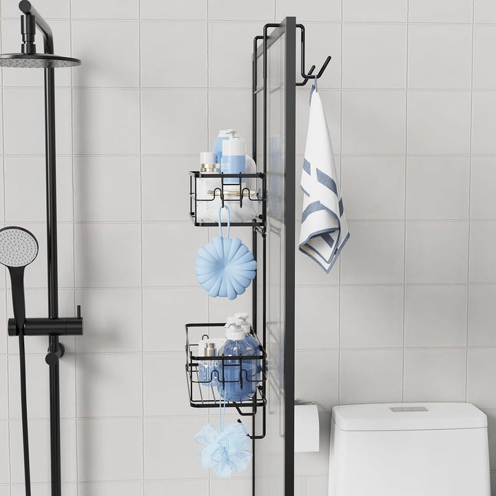 Golden Bell Duschablage zum Hängen, Duschablage Ohne Bohren, Shampoo Halterung für Dusche, Schwarz 2